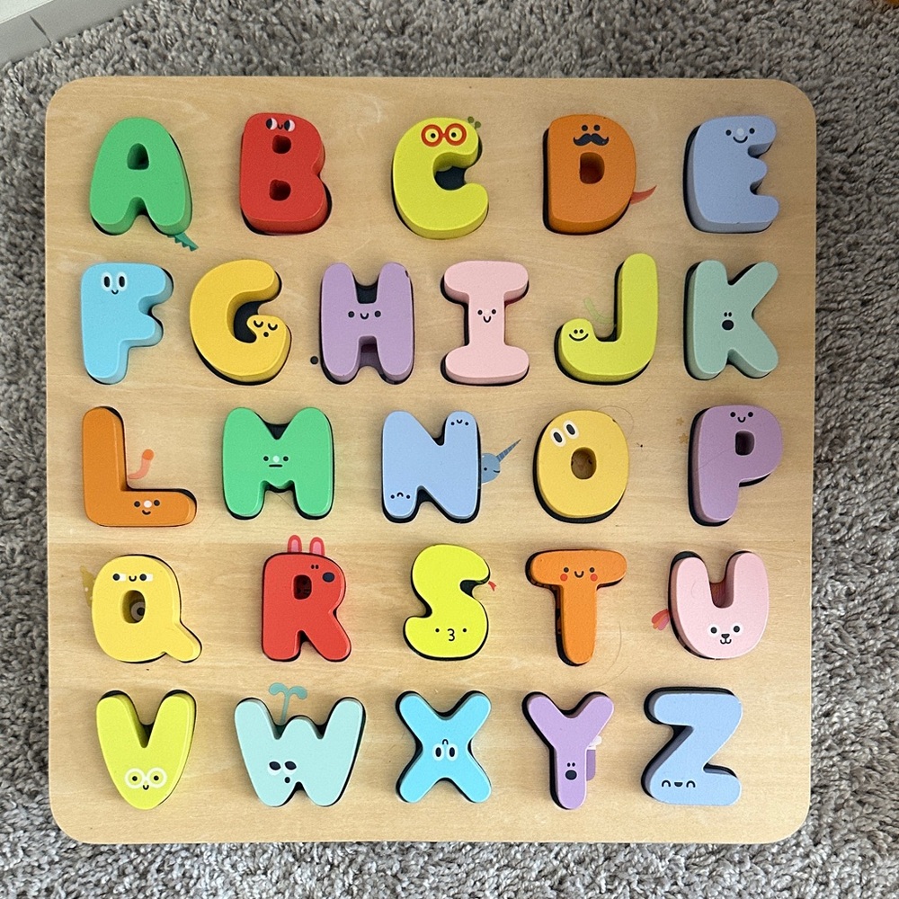 Wooden Alphabet Puzzle - Colorful A-Z Letters for Kids